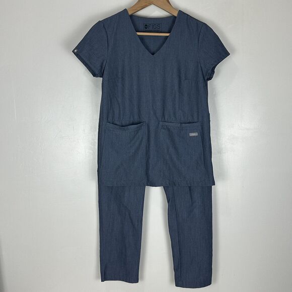 Figs Cusco Scrub Top Yola Skinny Set Size XS/P Graphite Grey Medical Uniform - Picture 1 of 16